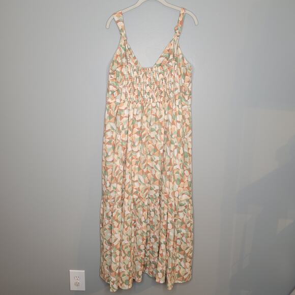 Abercrombie & Fitch Maxi Dress Women's Size‎ XL Knotted Tiered 100 Cotton Summer - Picture 4 of 11